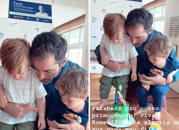 Thales Bretas com Romeu e Gael (Foto: Reprodução/Instagram)