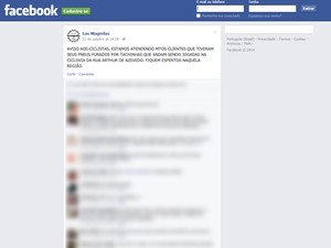 Biciletaria avisou clientes pelo Facebook (Foto: Las Magrelas/Reprodução Facebook)
