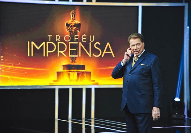 O apresentador Silvio Santos durante entrega do Troféu Imprensa (Foto: Reprodução/Facebook)