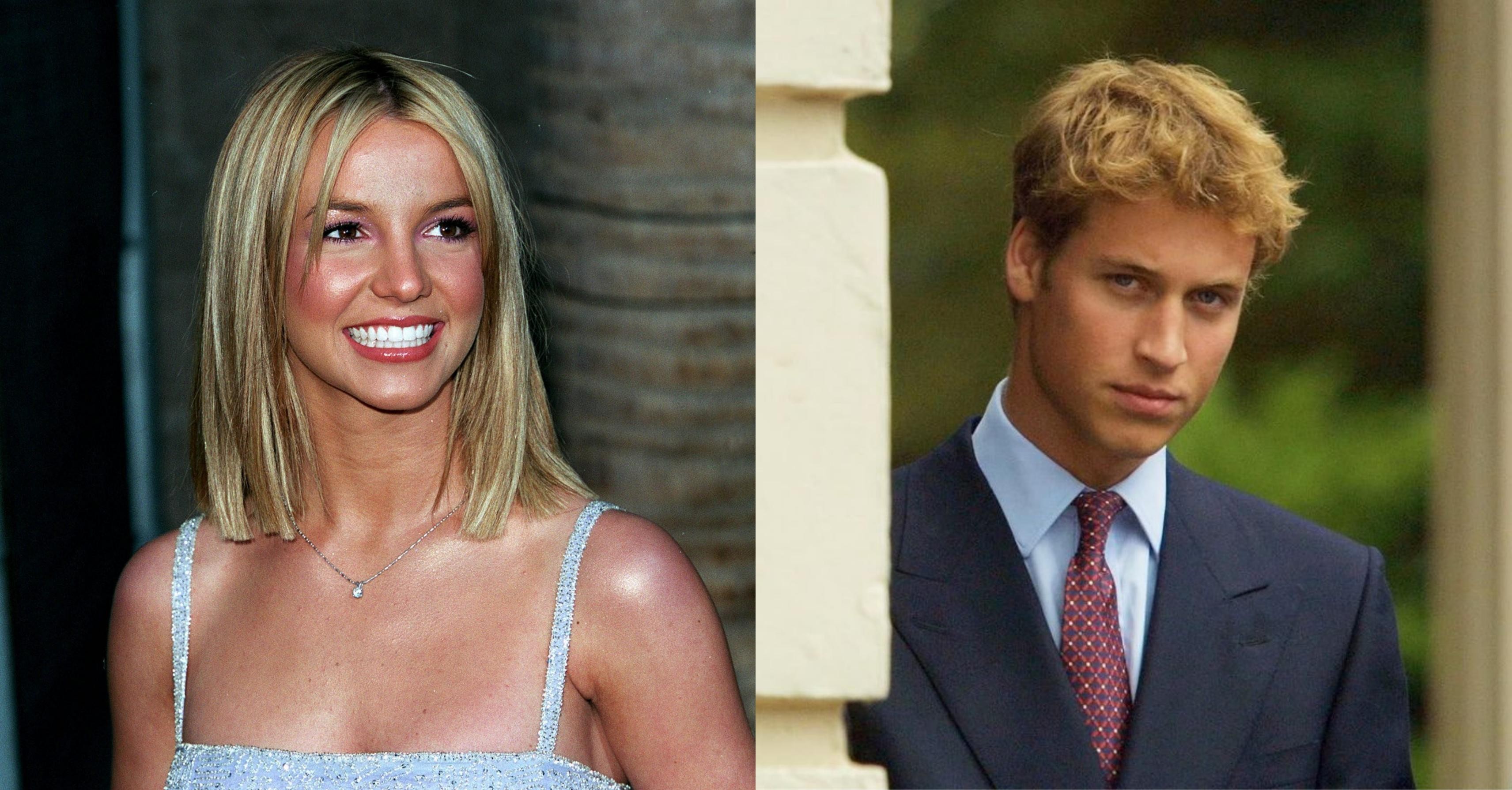 Britney Spears e Príncipe William jovens (Foto: Reprodução)