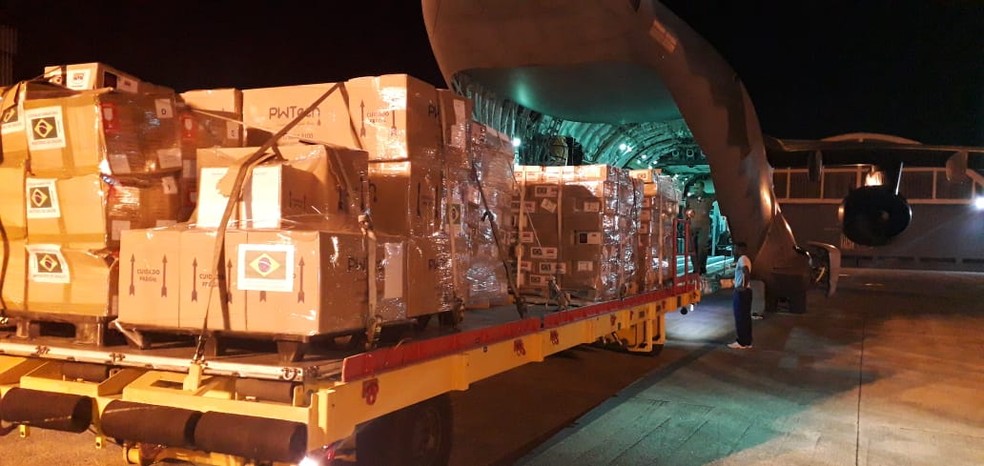 Avião da FAB levará 11,6 toneladas de ajuda humanitária à Ucrânia — Foto: FAB/Divulgação