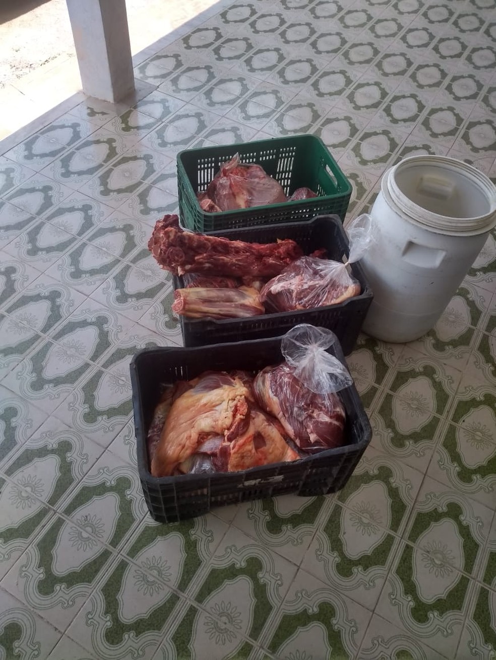 Carnes apreendidas em abate clandestino em Arapiraca, AL — Foto: Divulgação/Adeal