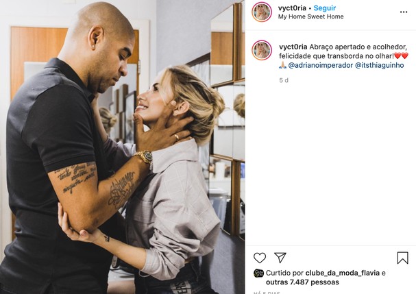 Victoria Moreira mantém fotos com Adriano Imperador (Foto: Reprodução/Instagram)