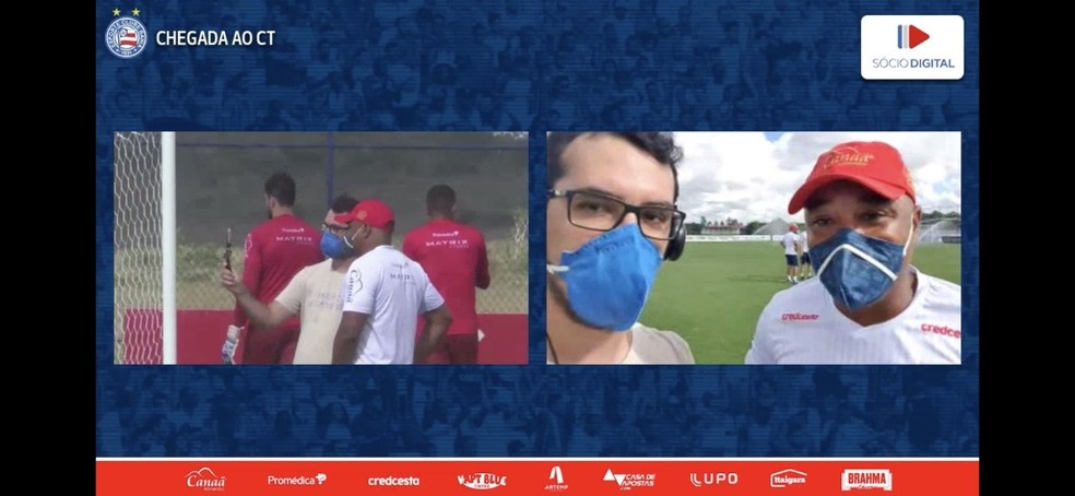 Sócio Digital: por app, torcedor acompanha chegada de técnico e jogadores ao CT do Bahia — Foto: Reprodução