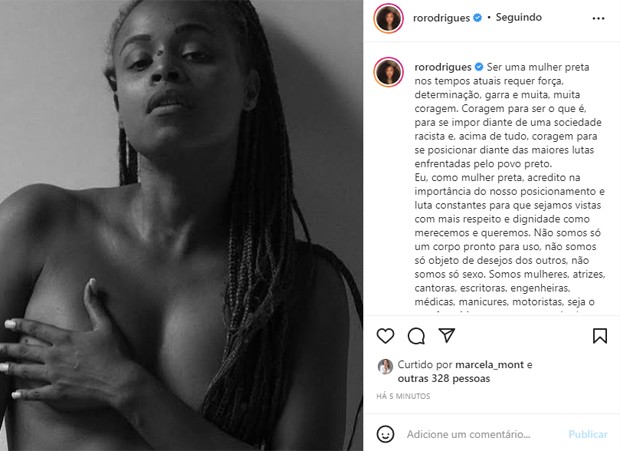 Roberta Rodrigues posta sobre racismo e objetificação dos corpos negros (Foto: Reprodução/Instagram)