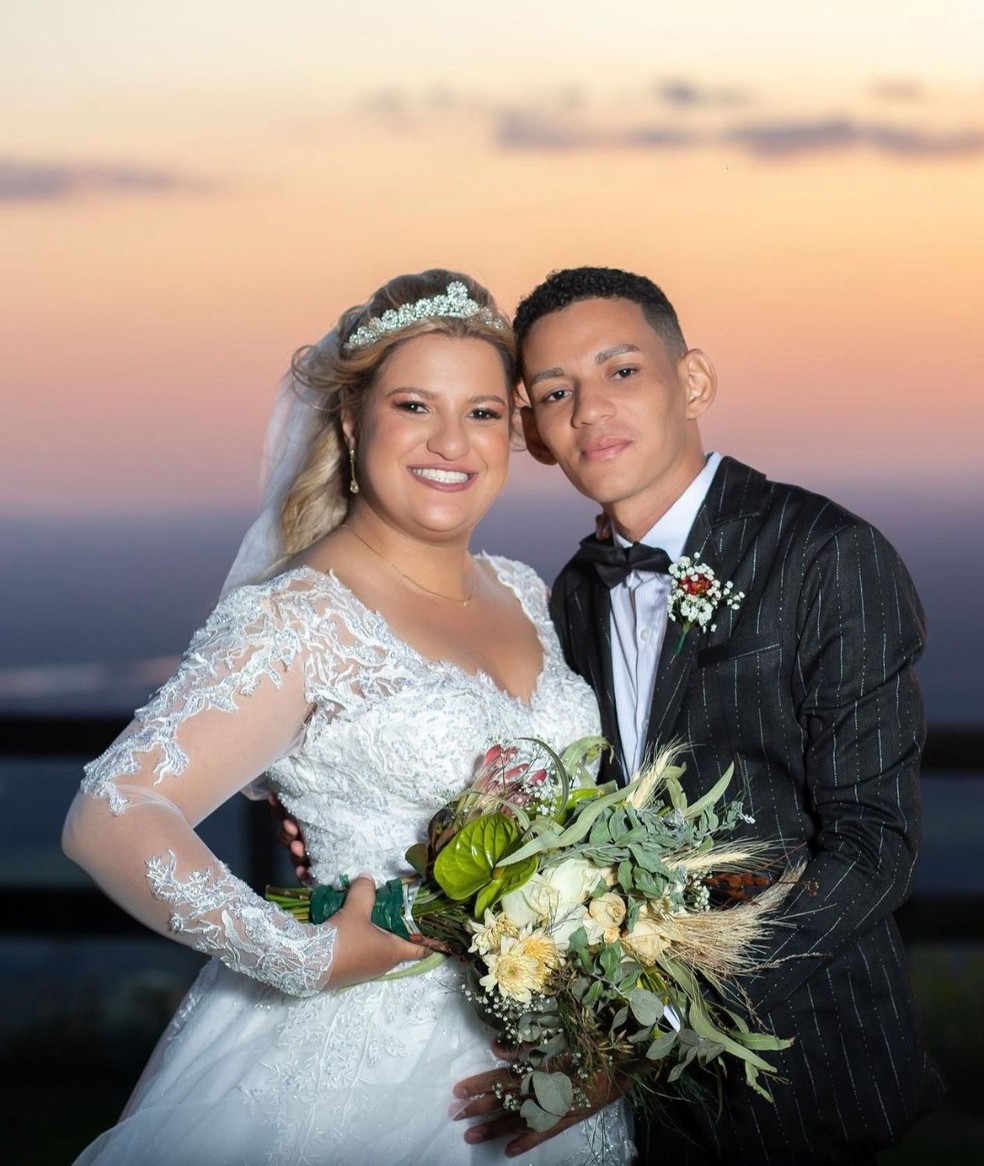 Milena e Matheus Henrique se casaram no dia 19 de novembro — Foto: Arquivo pessoal