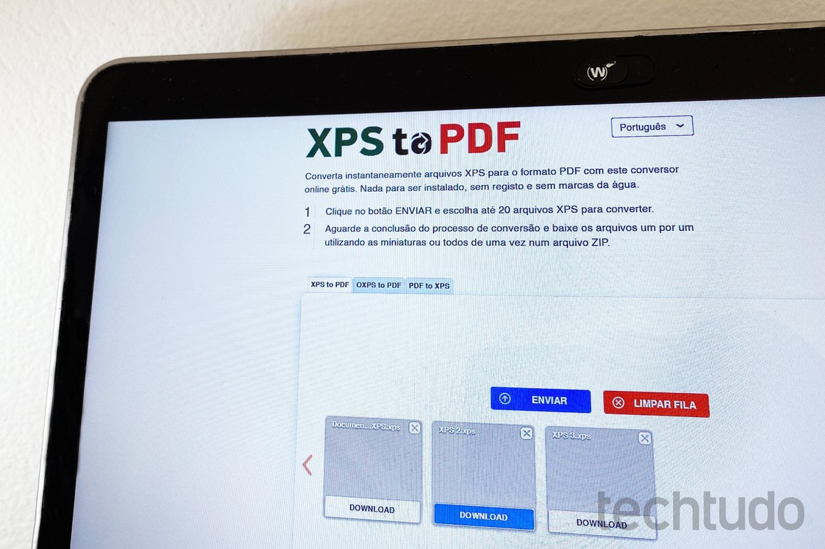 Como converter arquivo XPS para PDF on-line com o web page XPStoPDF |  Produtividade