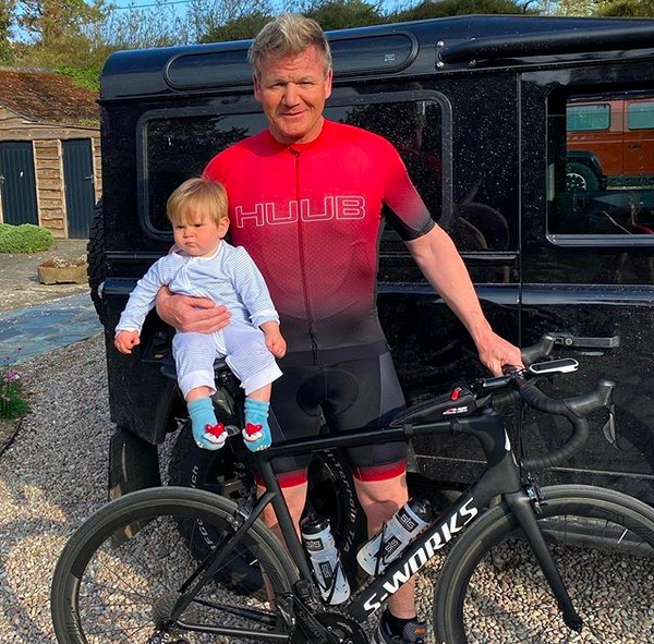 Gordon Ramsay após seu passeio de bicicleta com o filho  (Foto: Instagram)