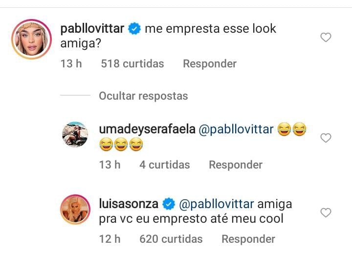 Luísa Sonza dá resposta divertida após pedido de Pabllo (Foto: Reprodução / Instagram)