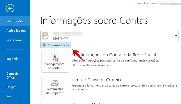 Configurando nova conta de e-mail no Outlook (Foto: Reprodução/Helito Bijora) 