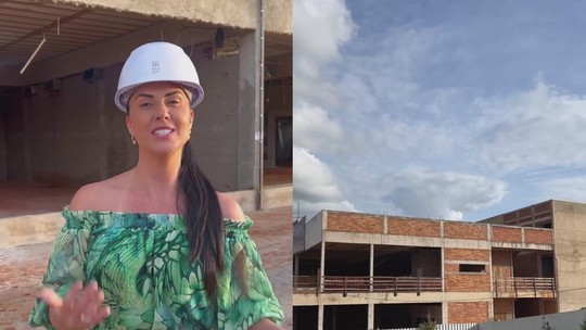 Graciele Lacerda visita obra de hospital em Goiás inaugurado por Zezé di Camargo