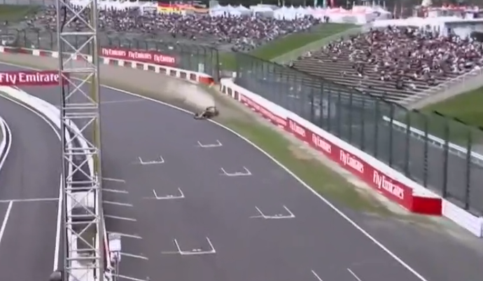 Daniil Kvyat escapa da pista no segundo treino livre para o GP do Japão de 2016 (Foto: Reprodução)