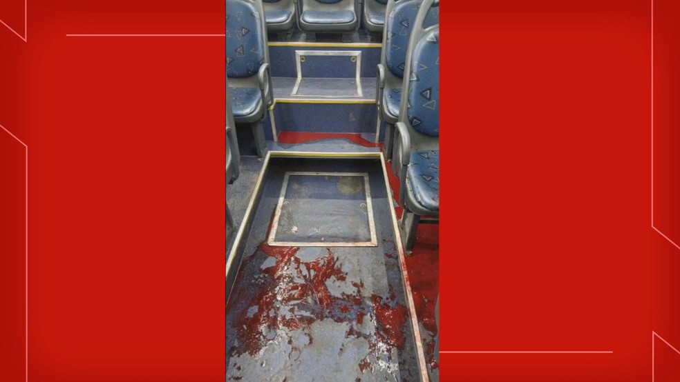 Mulher é esfaqueada dentro de ônibus em Santa Maria, no DF — Foto: TV Globo/Reprodução