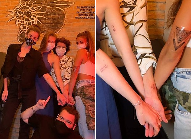 Camila Queiroz faz tatuagem em família (Foto: Reprodução/ Instagram)