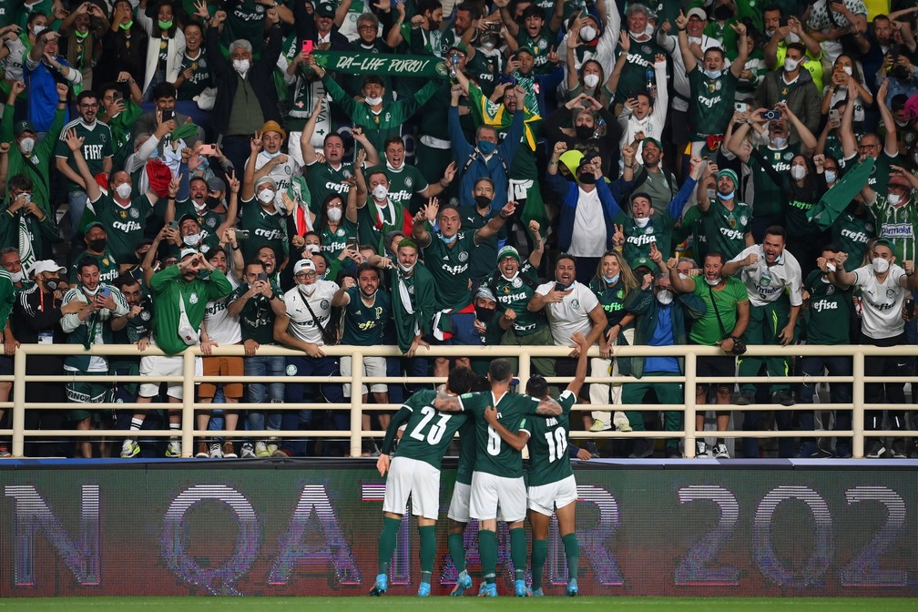 Gol de Dudu em Palmeiras x Al Ahly  Foto:  Michael Regan - FIFA/FIFA via Getty Images