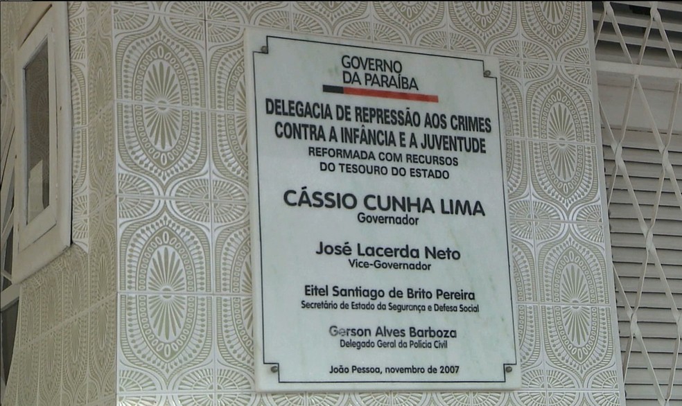 Delegacia de RepressÃ£o aos Crimes Contra a InfÃ¢ncia e a Juventude de JoÃ£o Pessoa â Foto: ReproduÃ§Ã£o/TV Cabo Branco 