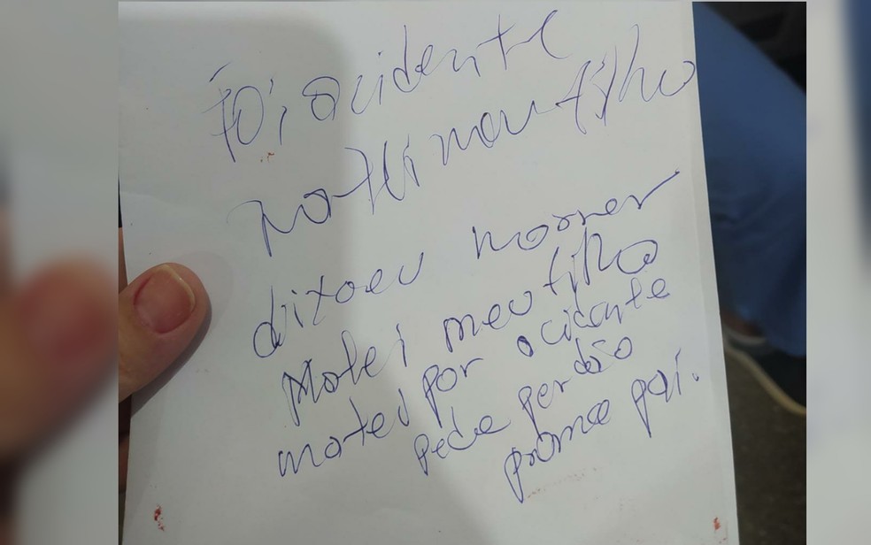 Pai que matou filho com tiro acidental deixa carta em casa, em Formosa, Goiás — Foto: Reprodução/TV Anhanguera