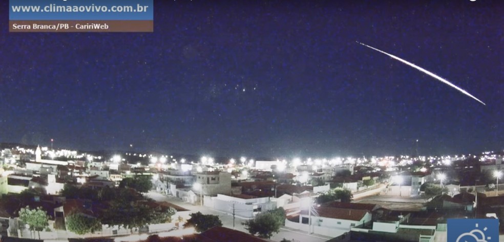 Registro do meteoro na cidade de Serra Branca, na Paraba  Foto: Reproduo/Clima ao vivo