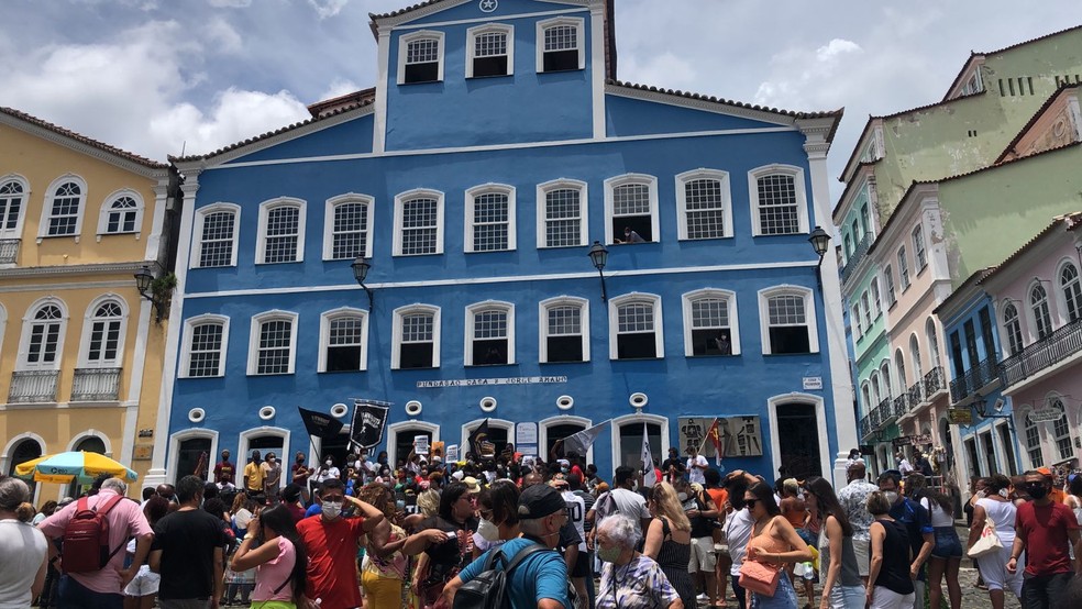 Protesto contra morte de congolês em Salvador, Bahia  — Foto: Maíra Reis