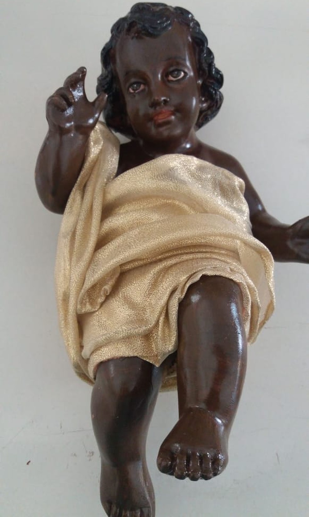 Presépio é montado com Jesus e Maria negros na Paróquia de Santa Rita de Cássia — Foto: Regina Turino/Cedida 