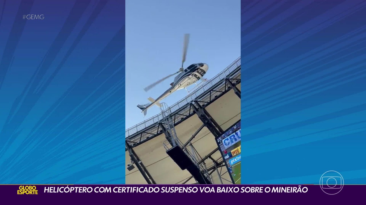 Helicóptero voa de forma irregular próximo à cobertura do Mineirão