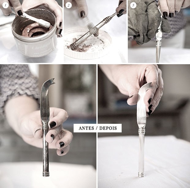 Como limpar a prataria (Foto: Michele Moll / Arte dos banners: Karen Hofstetter)