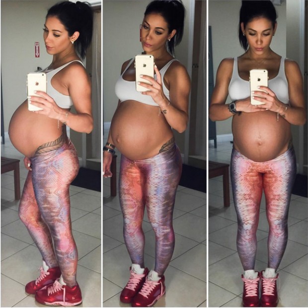 Bella Falconi diz estar sofrendo com as contrações do final da gravidez (Foto: Reprodução/Instagram)