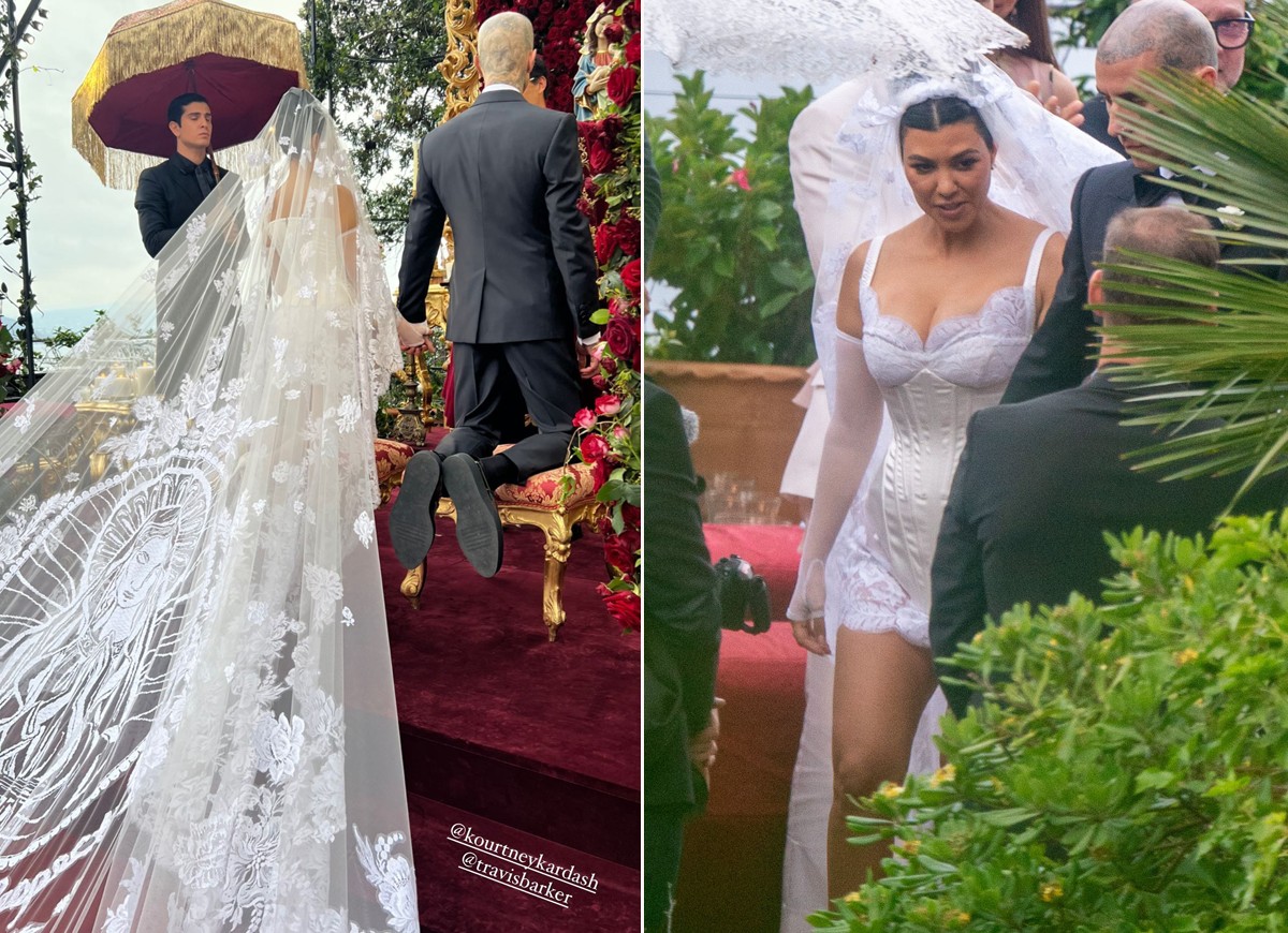 Kourtney  Kardashian e Travis Barker se casam na Itália (Foto: Reprodução Instagram e The Grosby Group)