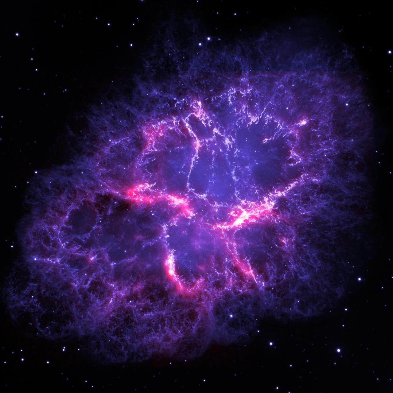 A nebulosa do Carangueijo, uma nebulosa remanescente na Via Láctea, vista pelo Telescópio Hubble do Herschel Space Observator (Foto: ESA/Herschel/PACS/MESS Key Programme Supernova Remnant Team; NASA, ESA and Allison Loll/Jeff Hester Arizona State University)