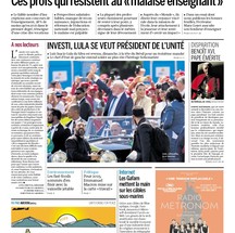 Jornal francês 'Le Monde' destaca a posse de Lula — Foto: Reprodução