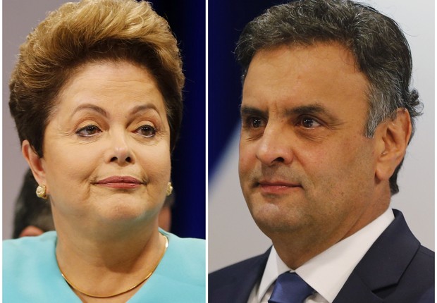 Dilma e Aécio Neves durante debate no SBT (Foto: Reuters)