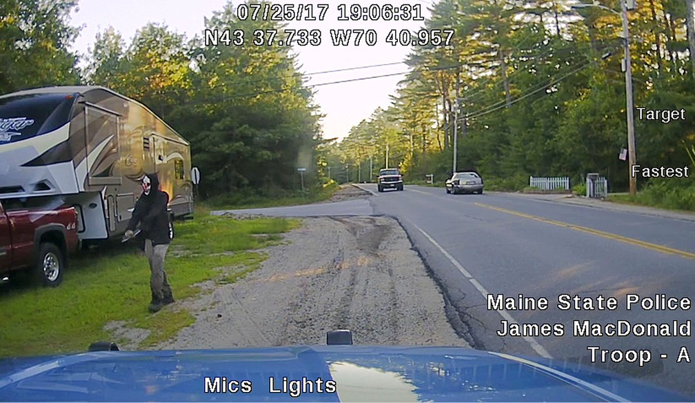 'Palhaço assustador' bêbado é preso nos EUA (Foto: Maine State Police via AP)