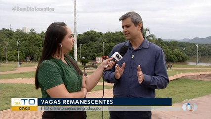 IFTO oferta vagas remanescentes em cinco cursos em Paraíso do Tocantins