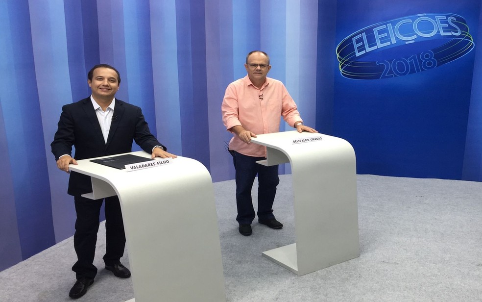 Candidatos participaram do debate do 2º Turno no estúdio da TV Sergipe — Foto: Anderson Barbosa/G1SE