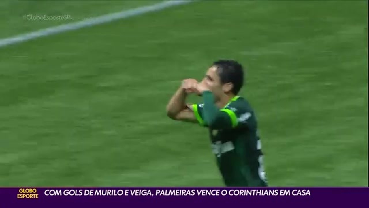 Com gols de Murilo e Veiga, Palmeiras vence o Corinthians em casa