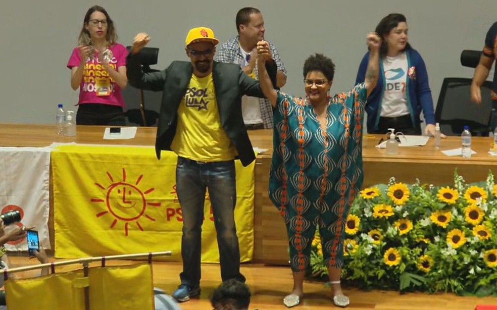 Keka Bagno e Toni de Castro formam chapa que concorre ao GDF — Foto: TV Globo/Reprodução