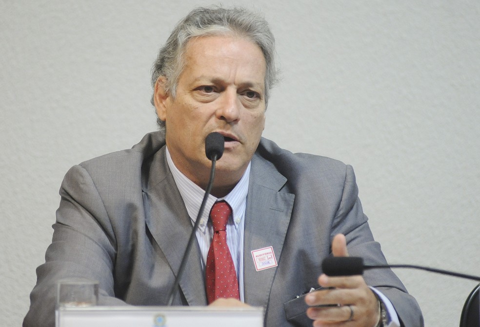 O candidato João Goulart Filho (PPL) fala no Senado (Foto: Pedro França/Agência Senado)