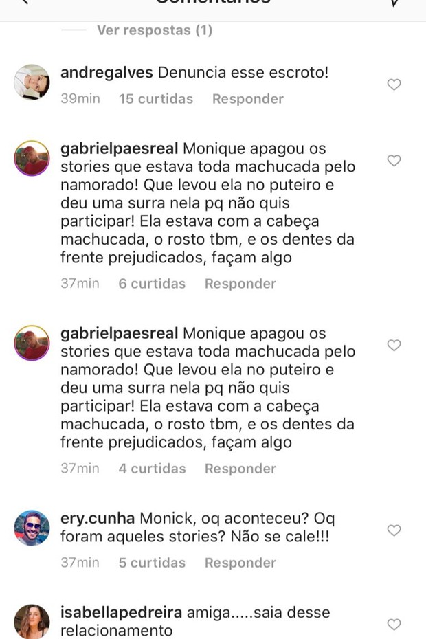 Monick Camargo acusa namorado de agressão (Foto: Reprodução/Instagram)