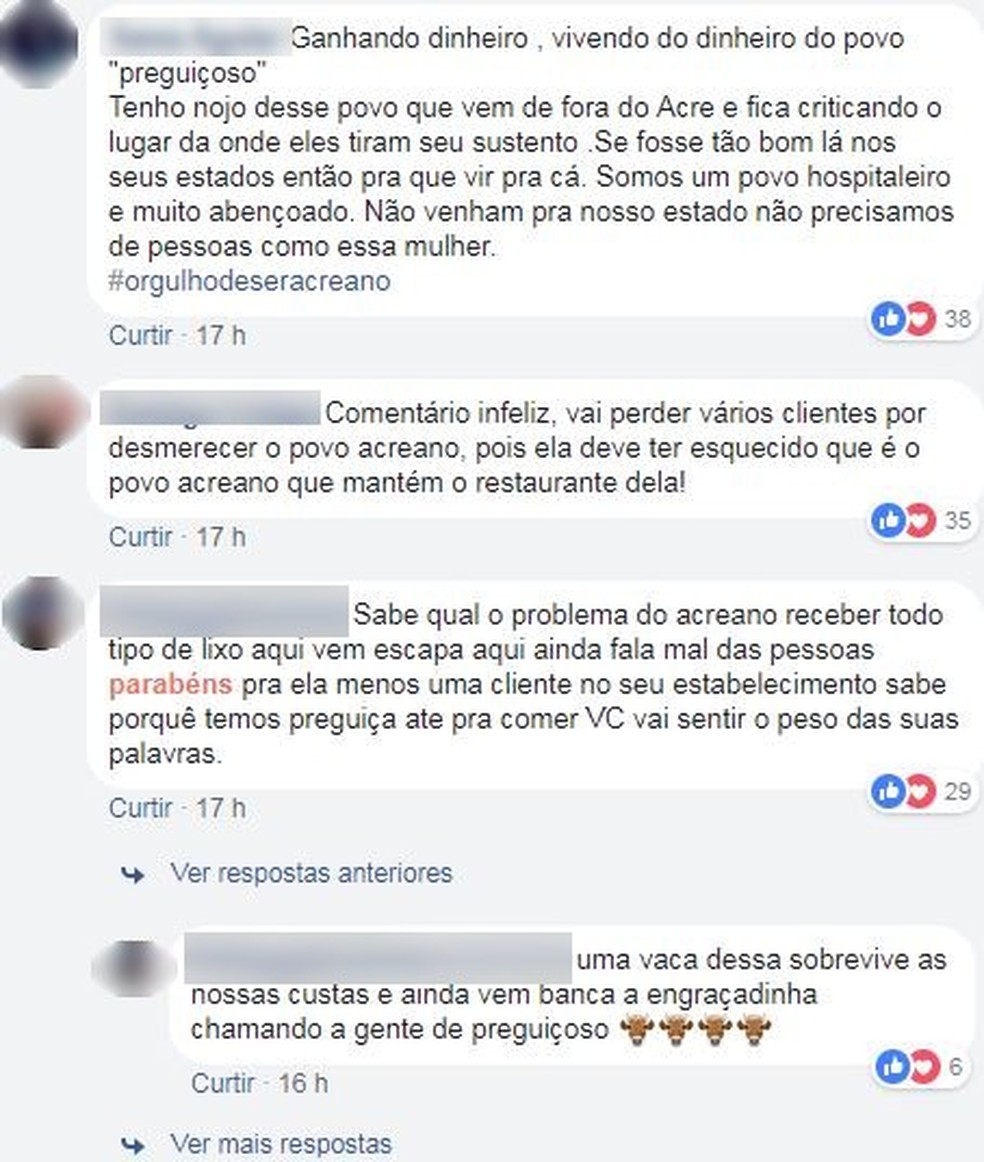Internautas criticaram comentÃ¡rio de empresÃ¡ria  (Foto: ReproduÃ§Ã£o/Facebook)