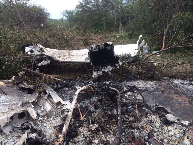 Avião monotor que caiu seguia para pista clandestina (Foto: Polícia Civil / Divulgação)