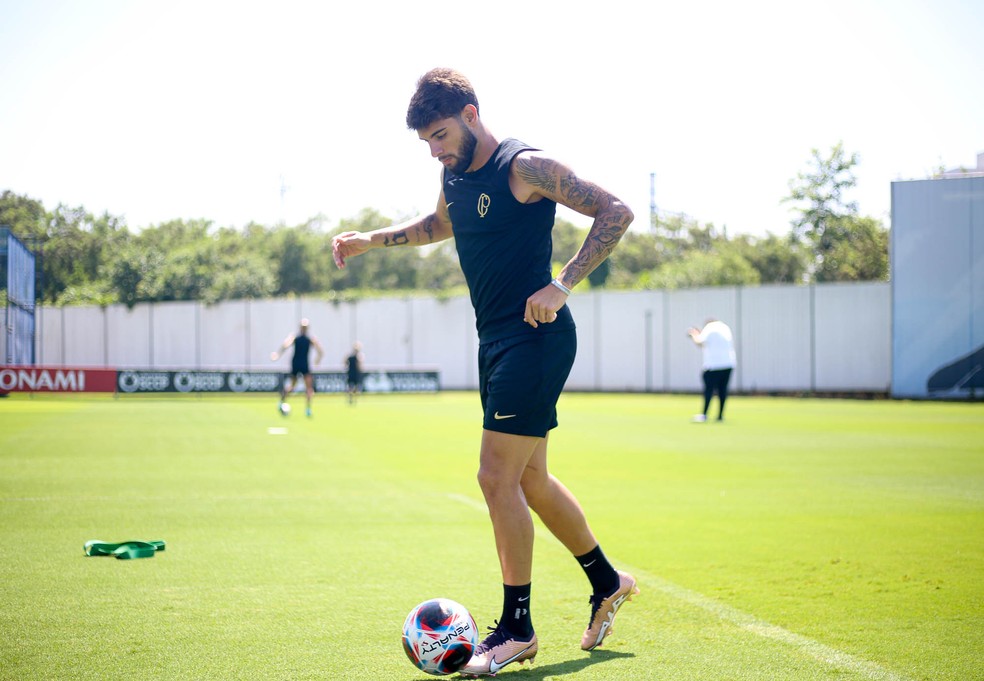 Yuri Alberto em treino do Corinthians — Foto: Rodrigo Coca/Ag. Corinthians