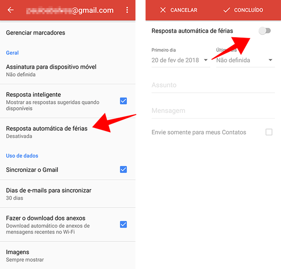 Ative o recurso de mensagens automáticas do Gmail (Foto: Reprodução/Paulo Alves)