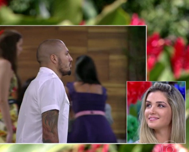 No Mais Você, Aline revê imagens de Fernando na casa do BBB (Foto: TV Globo)