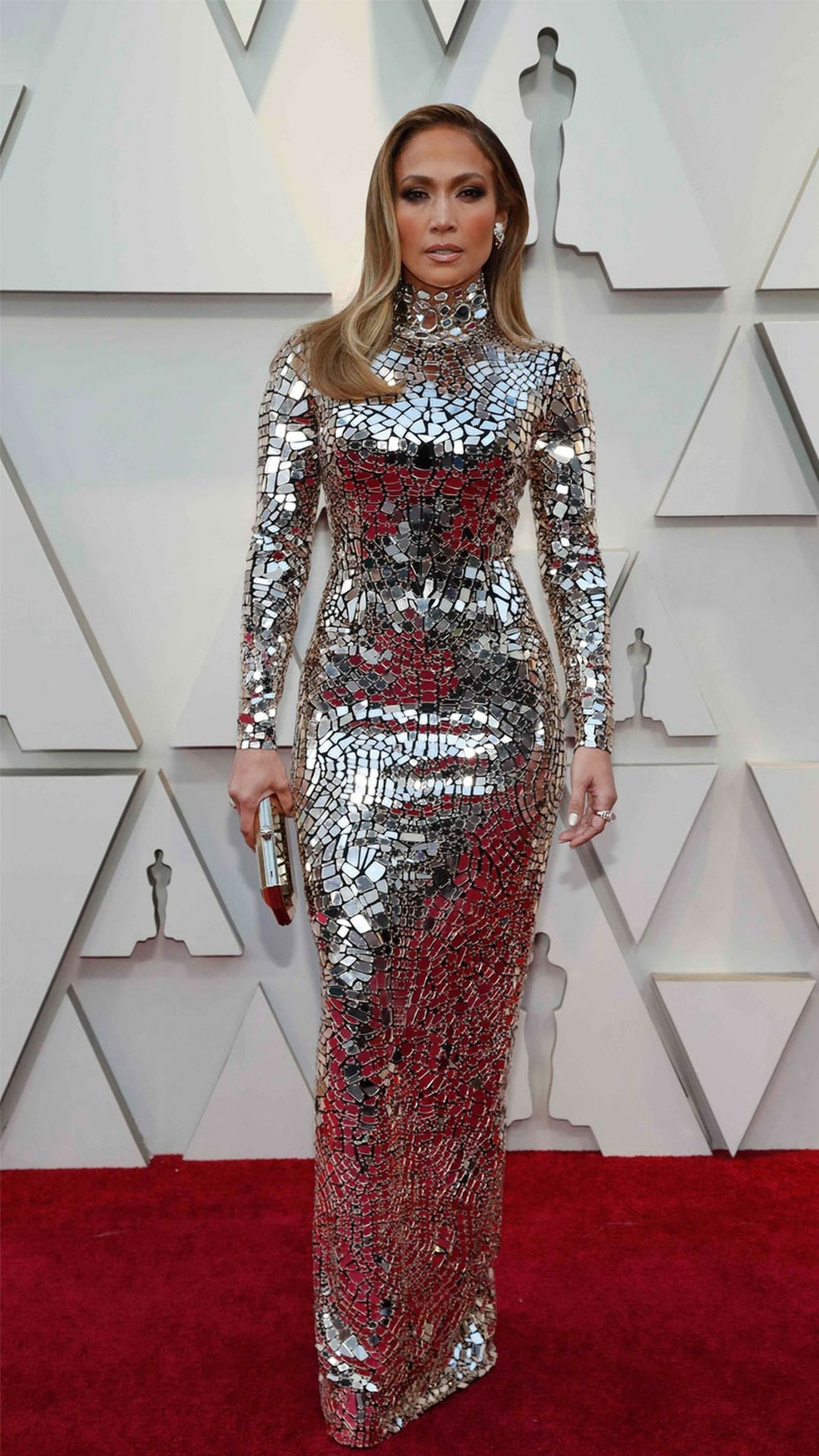 A cantora Jennifer Lopez no tapete vermelho do Oscar 2019 — Foto: Mario Anzuoni/Reuters