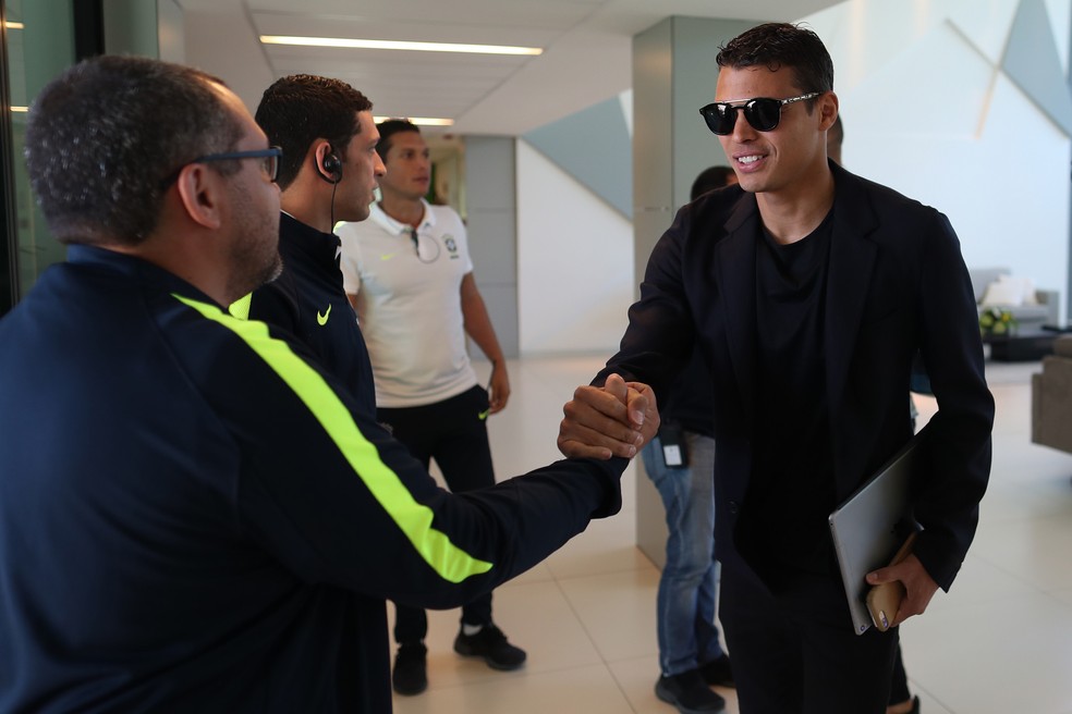 Thiago Silva se apresenta à seleção brasileira (Foto: Lucas Figueiredo/CBF)