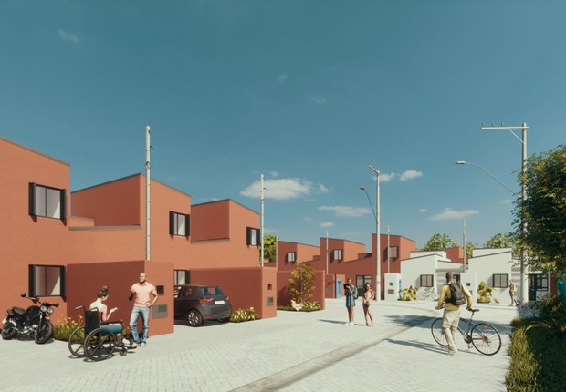 Projeto da Favela 3D na comunidade de Marte, em São José do Rio Preto, previsto para estar concluído em um ano e meio (Foto: Divulgação/Gerando Falcões)