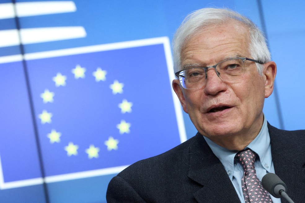 O chefe da diplomacia da União Europeia, Josep Borrell, em Bruxelas, na Bélgica.  — Foto: Yves Herman via Reuters