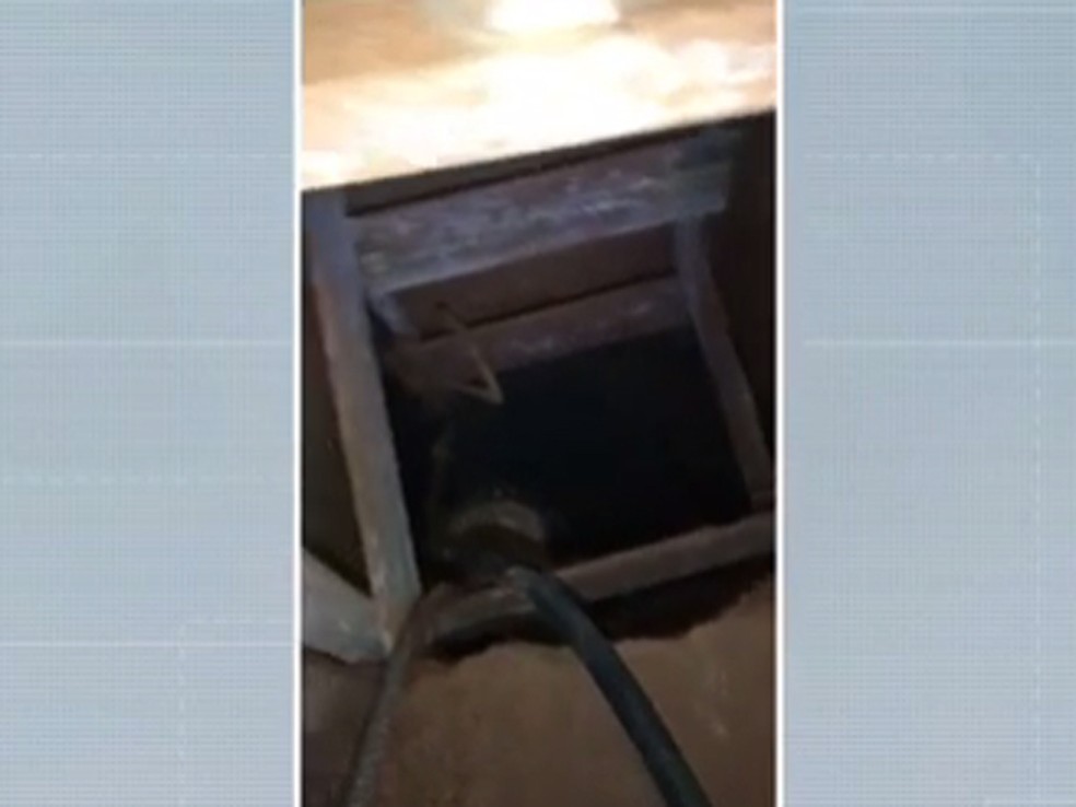 Túnel usado para perfurar dutos (Foto: Reprodução/TV Globo)
