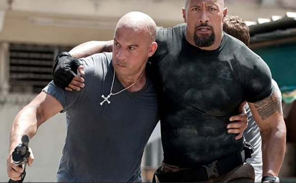 Os atores Dwayne The Rock Johnson e Vin Diesel (Foto: Reprodução)