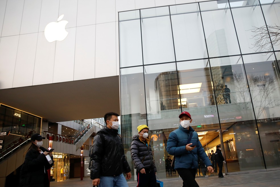Loja da Apple em Pequim, na China. — Foto: REUTERS/Carlos Garcia Rawlins 